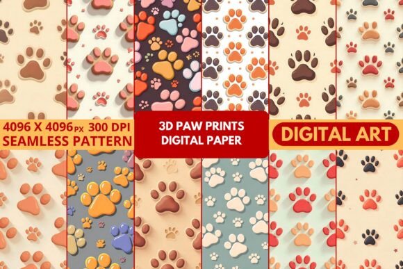 3d Paw Prints Digital Paper: A Comprehensive Guide for Creative Projects