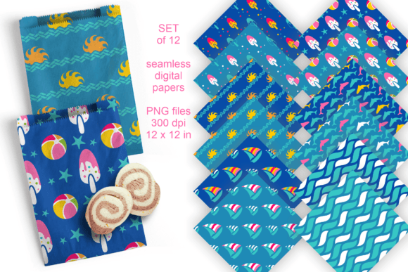 Blue Summer Seamless Paper Set of 12 PNG: A Practical Review for Digital Designers