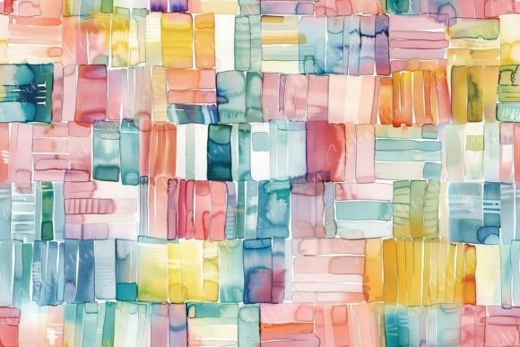 Colorful Abstract Watercolor Grid