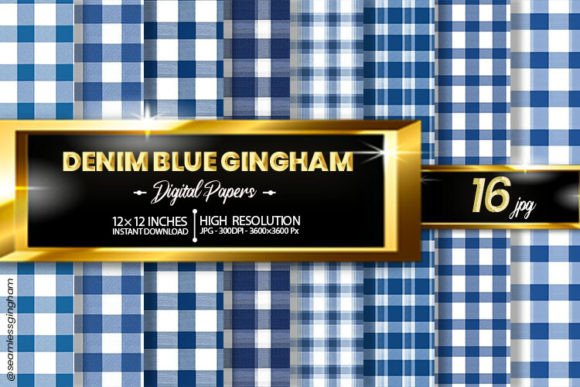 Denim Blue Gingham: The Versatile Digital Paper for Every Creative Project