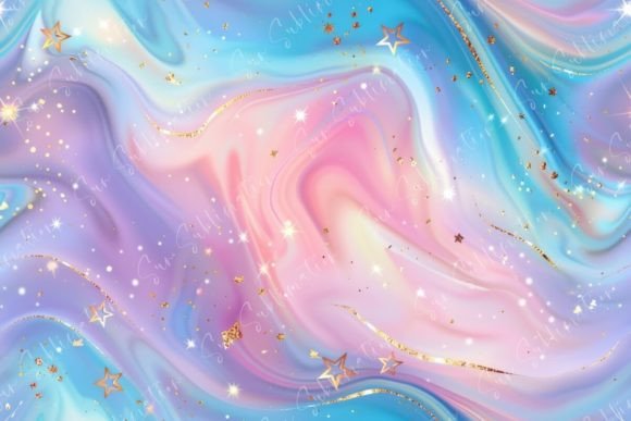 Dreamy Pastel Galaxy Seamless Pattern
