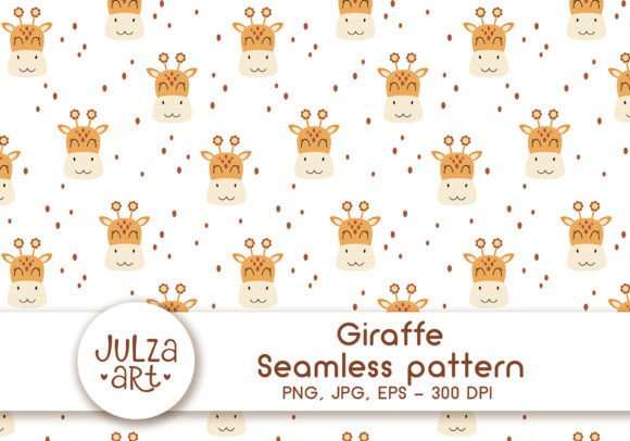 Giraffe Seamless Pattern, Retro Pattern: Bringing Whimsy to Your Creative Projects