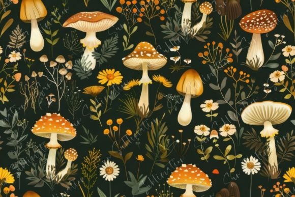 Mushroom Meadow Seamless Pattern: Integrating Enchanting Design into Professional Workflows