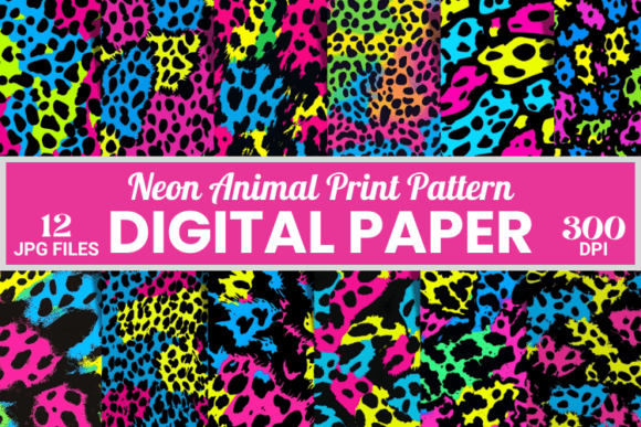Neon Animal Print Pattern Background for Creative Projects
