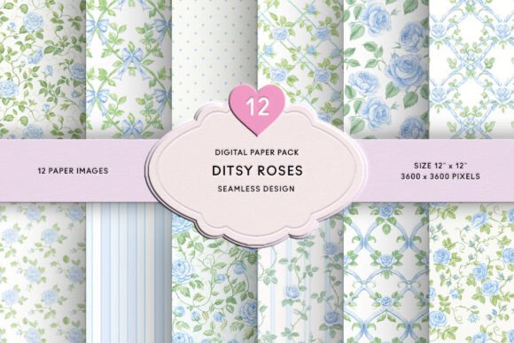 Pastel Blue Ditsy Roses Digital Paper: A Modern Toolkit for Creative Expression