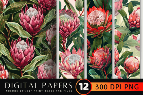 Protea Flowers Pattern