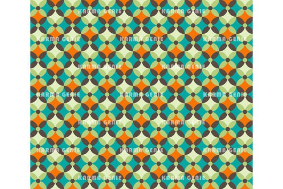 Retro Blue Green Orange Brown Pattern