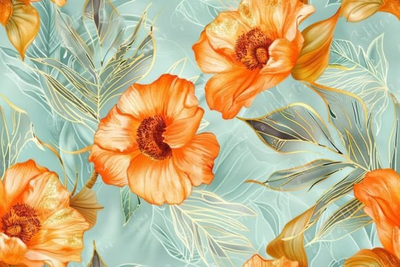 Seamless Tropical Pattern with Orange: A Versatile Asset for Digital and Print Projects