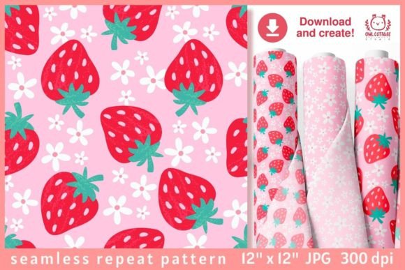 Summer Strawberry Seamless Pattern Evaluation