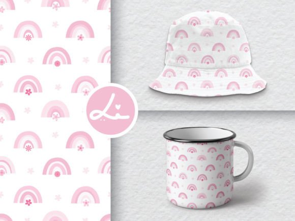 The Art of Cute Seamless Pattern Rainbow and Flower in Modern Design