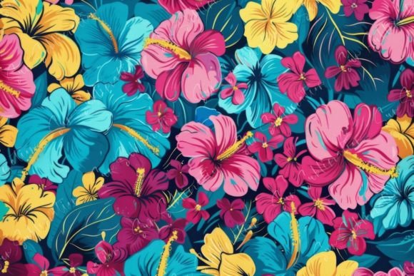 Vibrant Tropical Flower Pattern: A Strategic Asset for Modern Creative Workflows